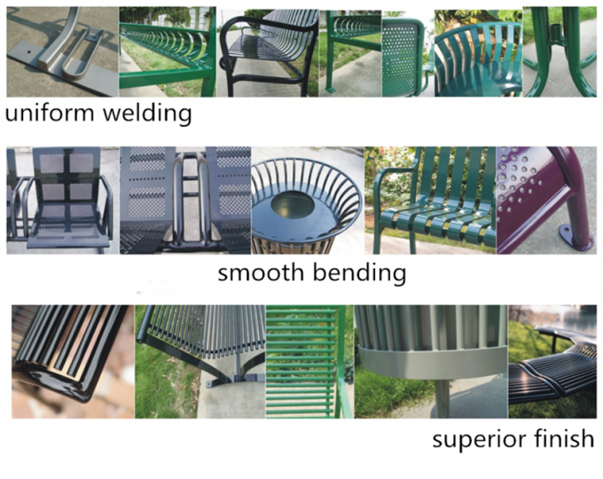 ストリート家具 金属 座席ベンチ 木材 アルミニウム 商業用 長庭ベンチ 4